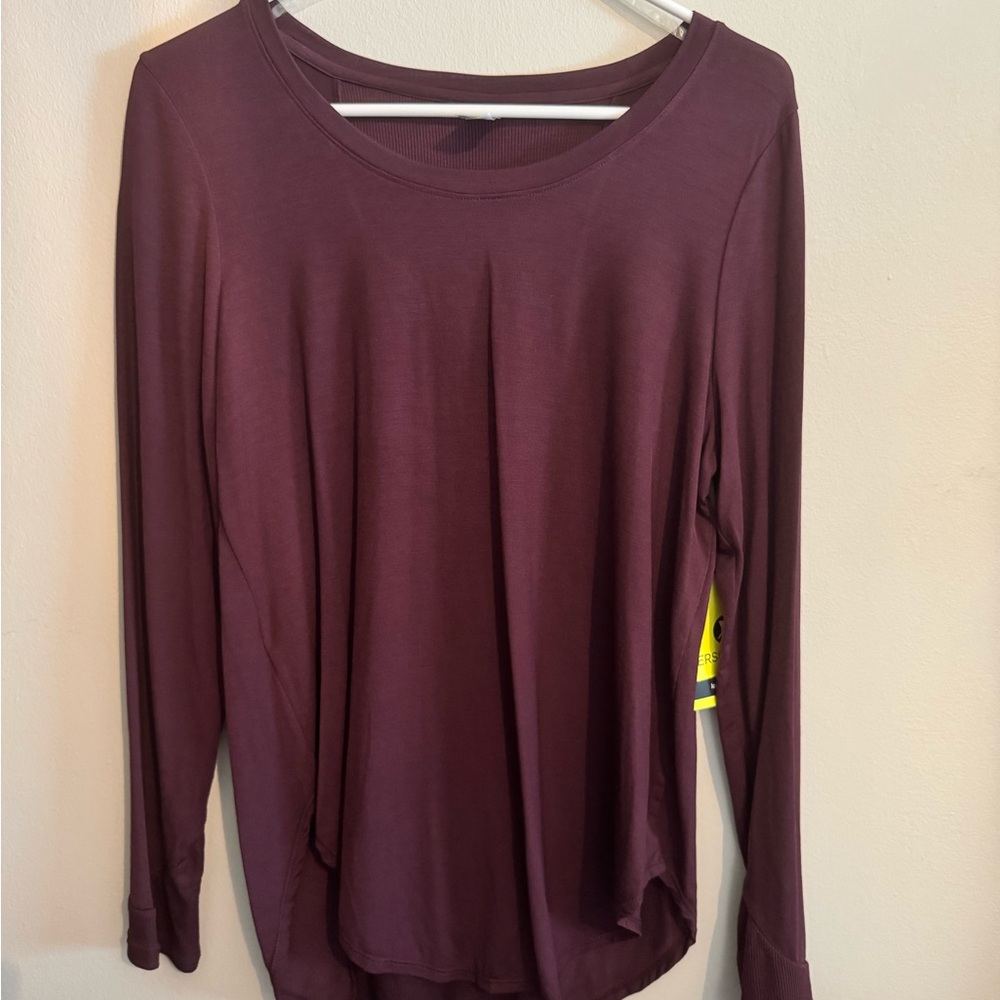 Xersion Women's Long Sleeve Top - Deep Burgundy